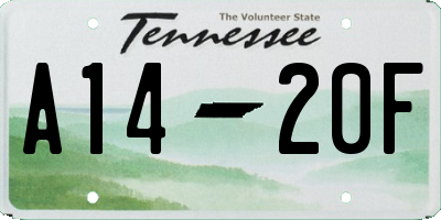 TN license plate A1420F