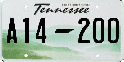 TN license plate A1420O