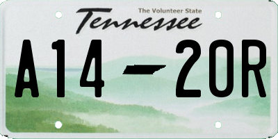 TN license plate A1420R