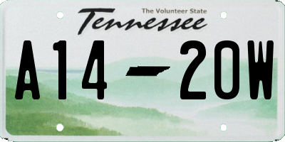 TN license plate A1420W