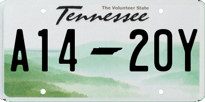 TN license plate A1420Y
