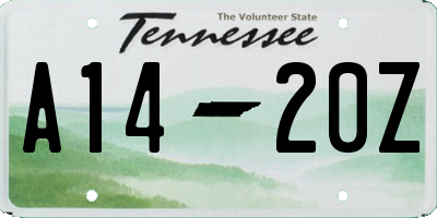 TN license plate A1420Z