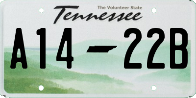 TN license plate A1422B