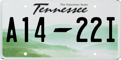 TN license plate A1422I