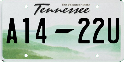 TN license plate A1422U