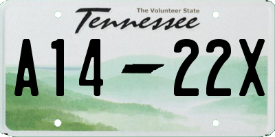 TN license plate A1422X