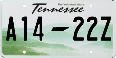 TN license plate A1422Z