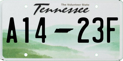 TN license plate A1423F