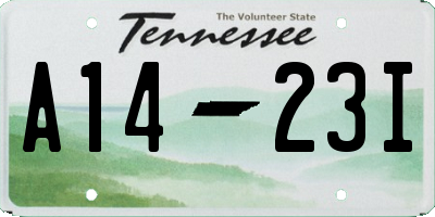 TN license plate A1423I