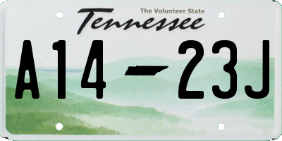 TN license plate A1423J