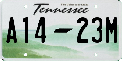 TN license plate A1423M