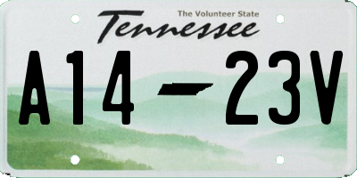 TN license plate A1423V