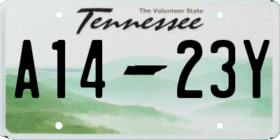 TN license plate A1423Y