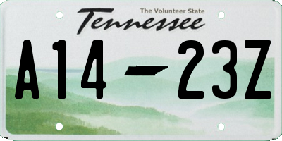 TN license plate A1423Z