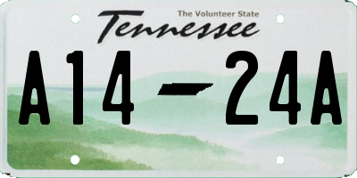 TN license plate A1424A