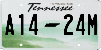 TN license plate A1424M
