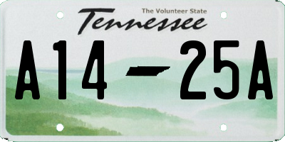 TN license plate A1425A