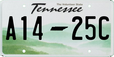 TN license plate A1425C