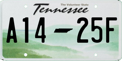 TN license plate A1425F