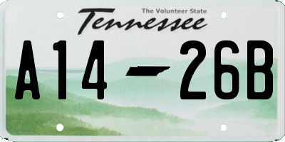 TN license plate A1426B