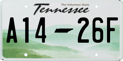 TN license plate A1426F