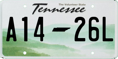TN license plate A1426L