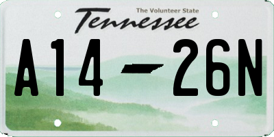 TN license plate A1426N