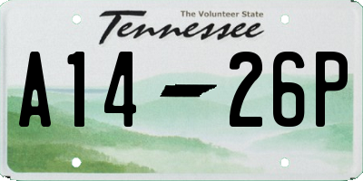 TN license plate A1426P