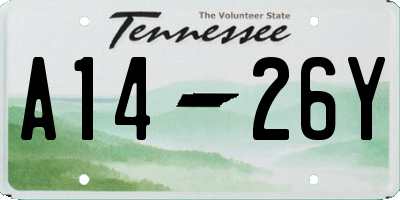 TN license plate A1426Y