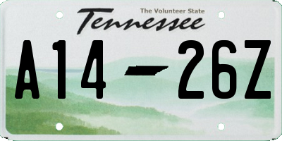 TN license plate A1426Z