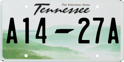 TN license plate A1427A