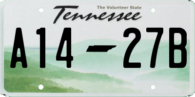 TN license plate A1427B