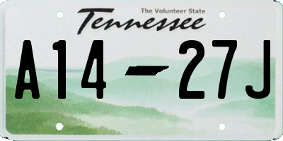TN license plate A1427J