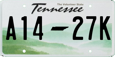 TN license plate A1427K