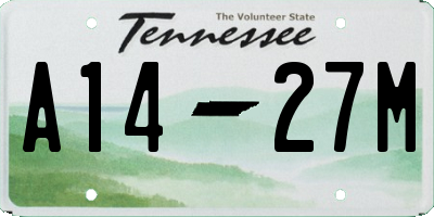 TN license plate A1427M