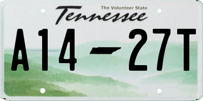 TN license plate A1427T