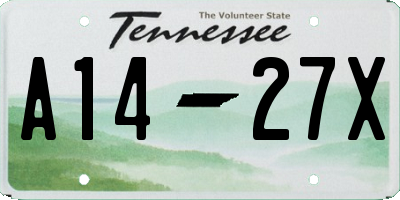 TN license plate A1427X