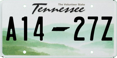 TN license plate A1427Z
