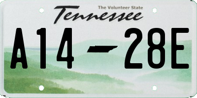 TN license plate A1428E