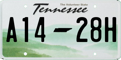 TN license plate A1428H