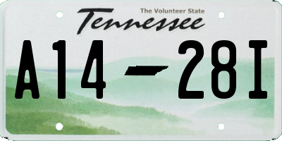 TN license plate A1428I