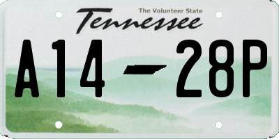 TN license plate A1428P