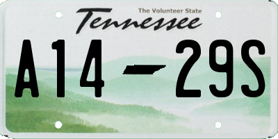 TN license plate A1429S