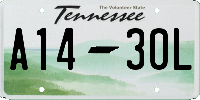 TN license plate A1430L