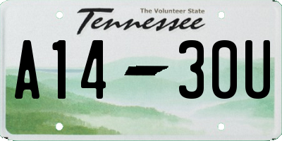 TN license plate A1430U