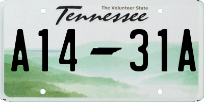 TN license plate A1431A