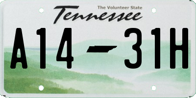 TN license plate A1431H