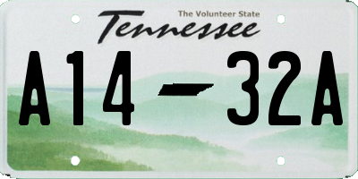 TN license plate A1432A