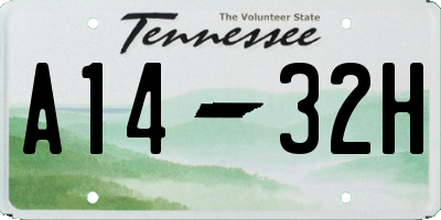 TN license plate A1432H