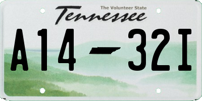TN license plate A1432I